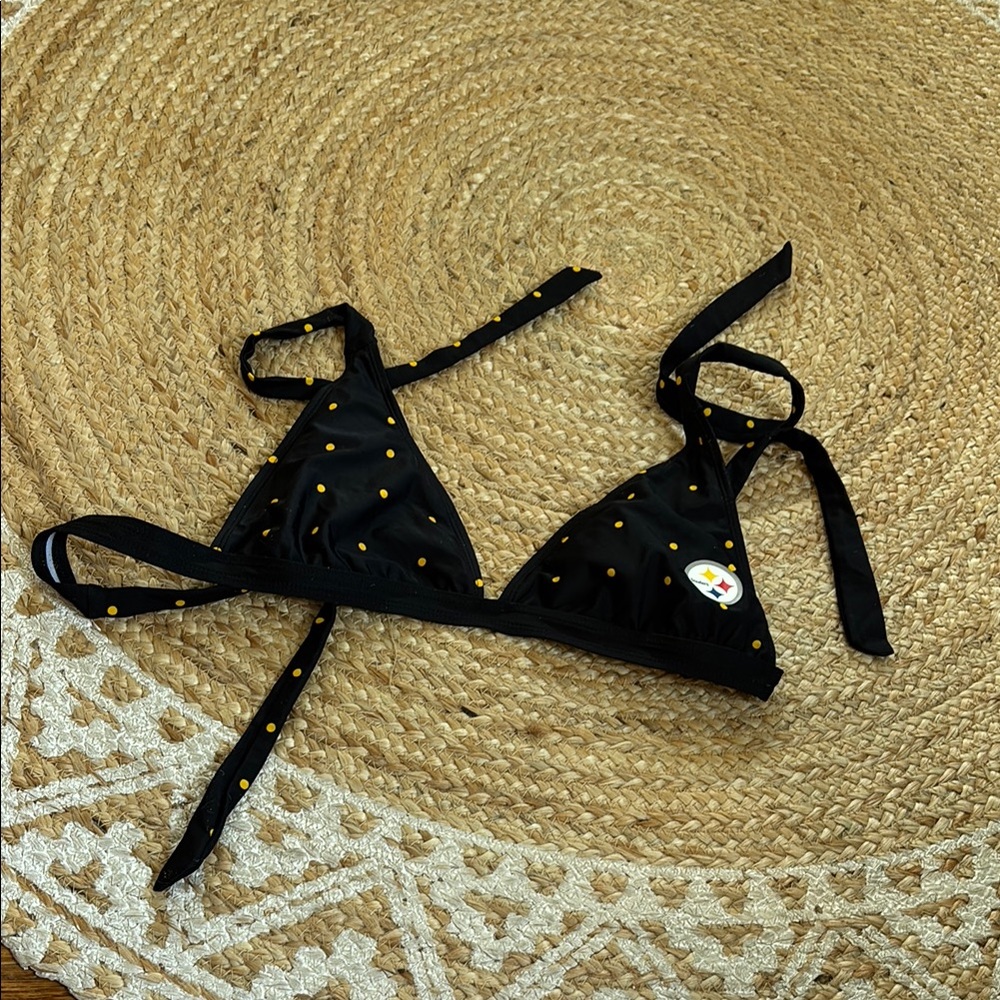 Steelers Black and Gold Polka Dot Bikini Top